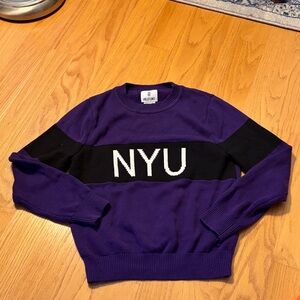 Hillflint purple and black NYU crewneck sweater size small
